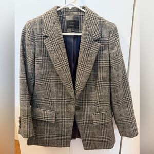 J. Crew Houndstooth Jacket in Black and Gray